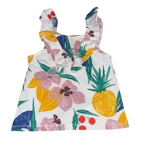 Tea Collection Floral Pineapple Print Top Size 4